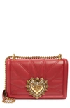 DOLCE & GABBANA DEVOTION LOGO HEART LAMBSKIN CROSSBODY BAG