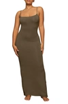 Skims Soft Lounge Long Slipdress In Olive