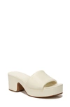 Vince Margo Leather Block-heel Slide Sandals In Marble Cream