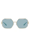 Tory Burch 60mm Tinted Geometric Sunglasses In Azure