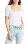 Ag Scoop Neck Short Sleeve Tee In True White