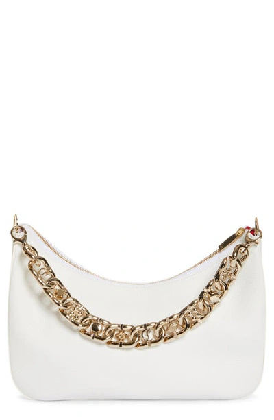 Christian Louboutin Loubila Large Chain Leather Shoulder Bag In Bianco