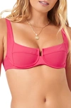 L*space Camellia Underwire Bikini Top In Hot Cherry