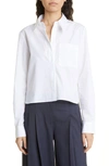 Twp Soon To Be Ex Tux Long Sleeve Crop Button-up Blouse In White