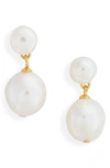 Eliou Pearl Drop Stud Earring In White