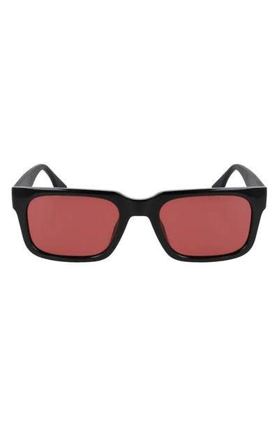 Converse Fluidity 52mm Rectangular Sunglasses In Black