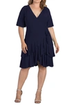 Kiyonna Miranda Wrap Dress In Nouveau Navy