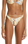 Jacquemus Barco Bead-embellished Printed Mid-rise Bikini Briefs In 1dl Print Multicolors Waves