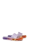 Tory Burch Clear Bubble Jelly Flat Sandals In Spring Lavender / Multi