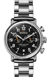 Shinola Men's Runwell 41mm 2 Eye Stainless Steel Chronograph In Black