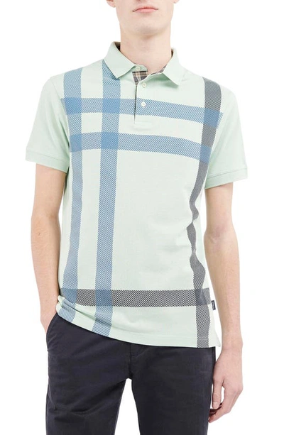 Barbour Blaine Tartan Polo In Dusty Mint