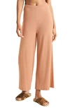 Splendid Wide Leg Knit Pants In Caramel