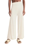 Splendid Wide-leg Knit Sweater Pants In Coconut