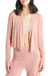 Splendid Women's Loop Knit Tie-front Cardigan In Rose Hip