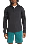 Swannies Cole Quarter Zip Golf Pullover In Black