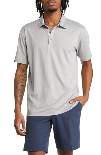 Swannies James Solid Stretch Golf Polo In Gray Heather