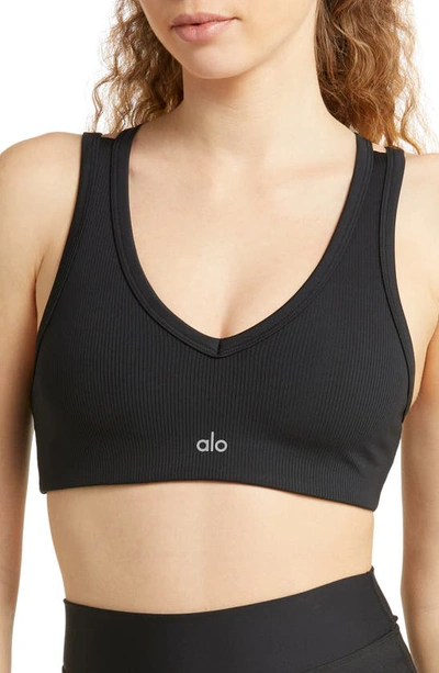 ALO YOGA Ribbed stretch sports bra