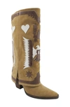 Zigi Hungria Knee High Western Boot In Natural