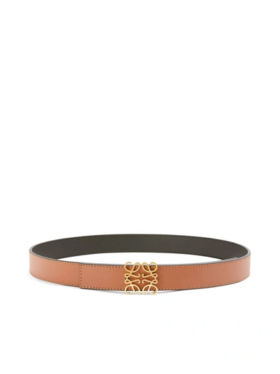 Loewe Anagram Belt In Smooth Calfskin In Nude & Neutrals