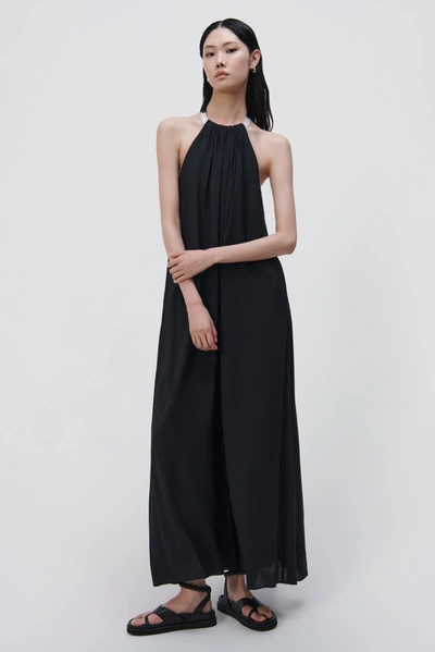 Jonathan Simkhai Westley Pearl Trim Coverup Dress In Black