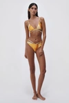 Simkhai Emmalyn Marble Print Bikini Bottom In Zinnia Marble