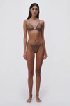 Simkhai Adalia Crystal Mesh Bikini Bottom In Caraway