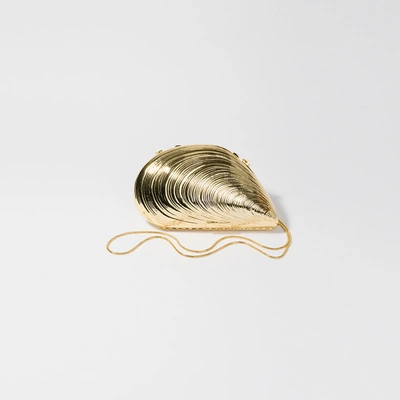 Jonathan Simkhai Bridget Metal Shell Clutch In Gold