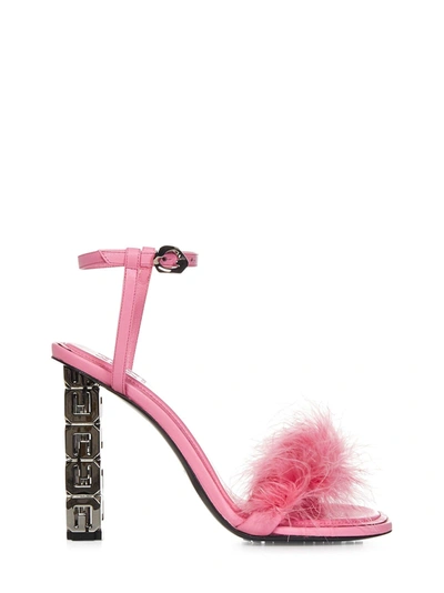 Givenchy G-cube Feather Sandal In Pink