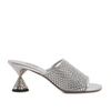 Miu Miu Calzature Donna Womens Slip On Open Toe Mule Sandals In Silver