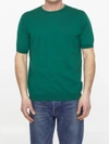 JOHN SMEDLEY EMERALD GREEN COTTON JUMPER