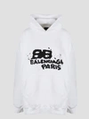 Balenciaga Hand Drawn Bb Icon Hoodie Large Fit In White