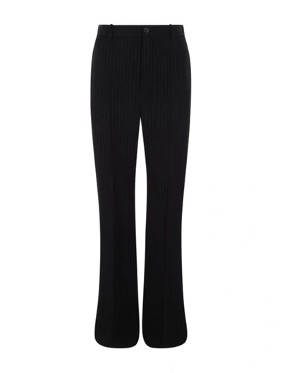 Balenciaga Straight Leg Trousers In Black