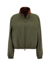 Loro Piana Zippered Casual Jacket In Dark Lichen Green