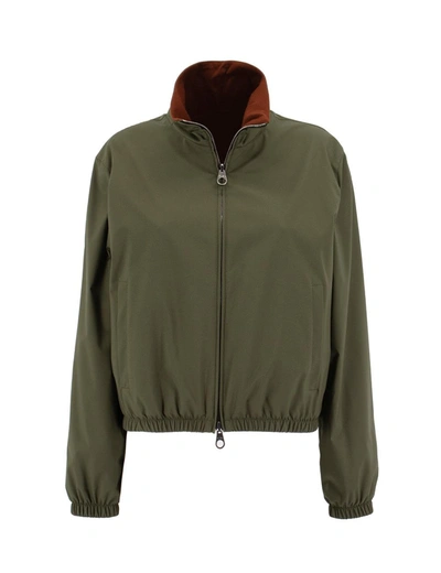 Loro Piana Bomber In Dark Lichen Green