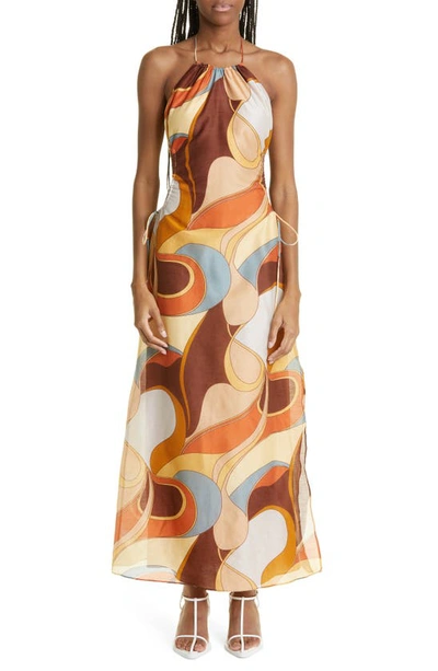 Sir Vista Cotton And Silk-blend Midi Dress In Vista Print