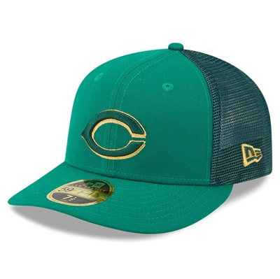 New Era Men's  Kelly Green Cincinnati Reds 2023 St. Patrick's Day Low Profile 59fifty Fitted Hat