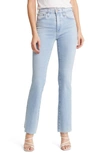 Ag Farrah High Waist Fray Hem Bootcut Jeans In 21 Years Coastline