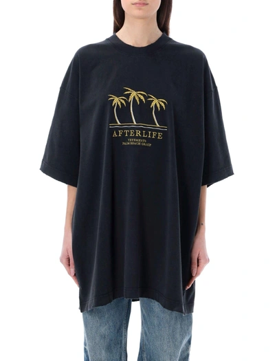 Vetements Embroidered Afterlife T-shirt In Black