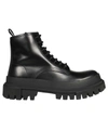 Dolce & Gabbana Studded Calfskin Hi-trekking Ankle Boots In Black