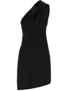Givenchy One-shoulder Cutout Twisted Jersey Mini Dress In Black