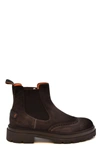 Santoni Chunky Sole Suede Finish Boots In Dark Brown
