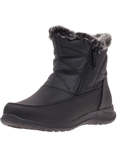 Totes Dalia Womens Zip Up Waterproof Winter & Snow Boots In Black