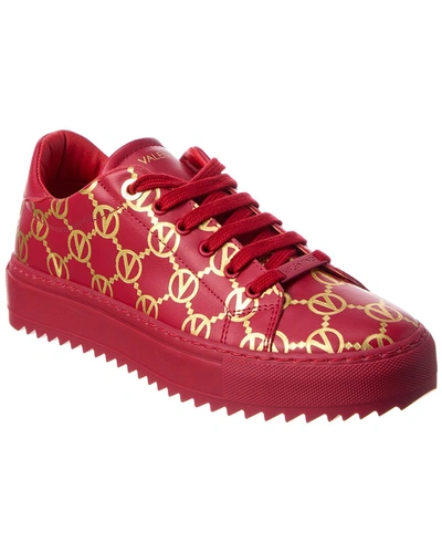 Valentino By Mario Valentino Beatrice Leather Sneaker In Red