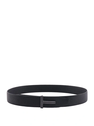 Tom Ford T Outline Reversible Belt In Black