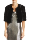 Eliza J Furbie Cropped Faux Fur Jacket In Black