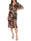 ADRIANNA PAPELL WOMENS FLORAL METALLIC COCKTAIL AND PARTY DRESS