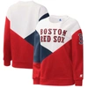 Starter White/red Boston Red Sox Shutout Pullover Sweatshirt In White