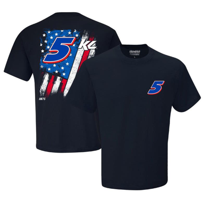 Hendrick Motorsports Team Collection Navy Kyle Larson Exclusive Tonal Flag T-shirt