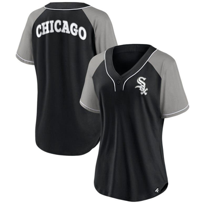 Fanatics Branded Black Chicago White Sox Ultimate Style Raglan V-neck T-shirt