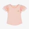 ANGEL'S FACE GIRLS PINK LACE SLEEVE TOP